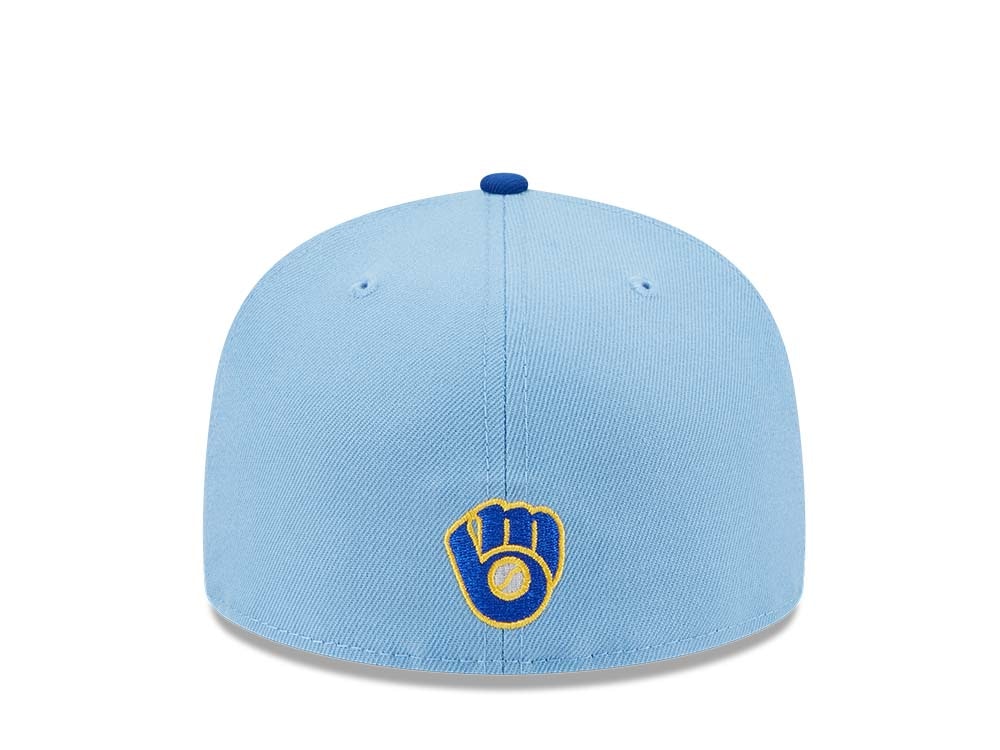 New Era Milwaukee Brewers Powder Blues Sky Throwback Edition 59Fifty Fitted Casquette