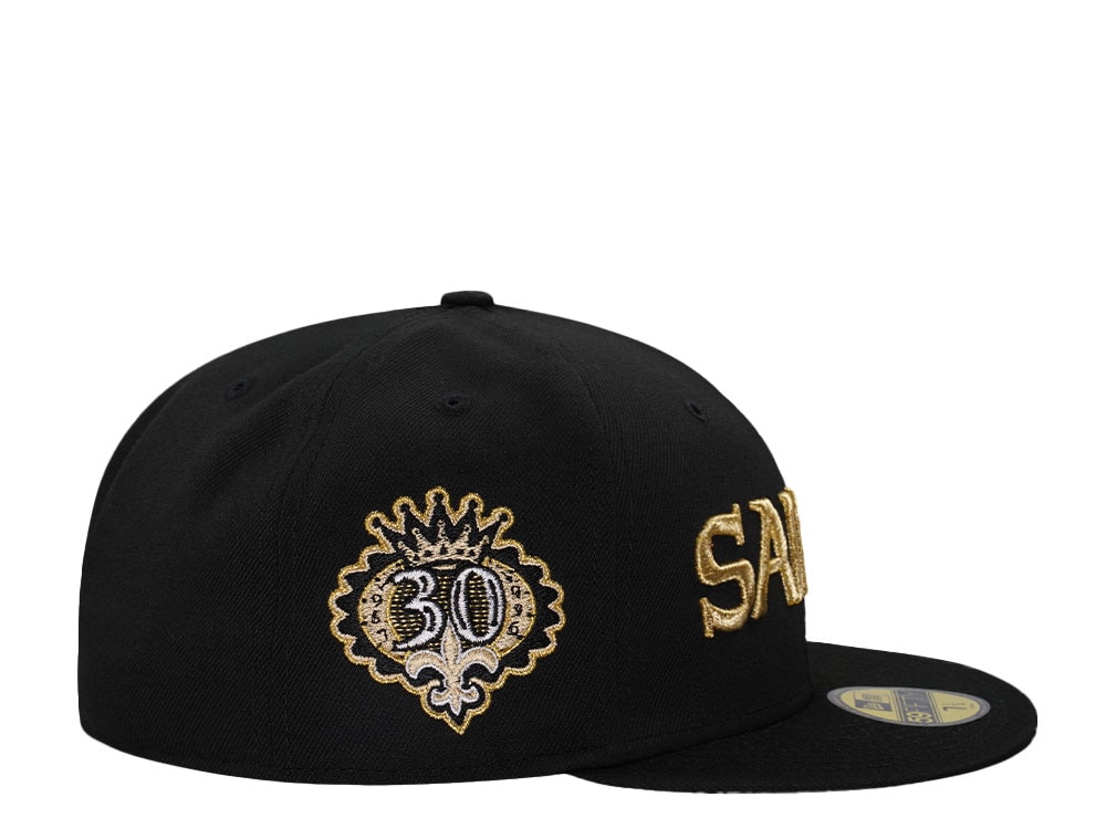 New Era New Orleans Saints 30th Anniversary Black Prime Edition 59Fiftys Fitted Casquette