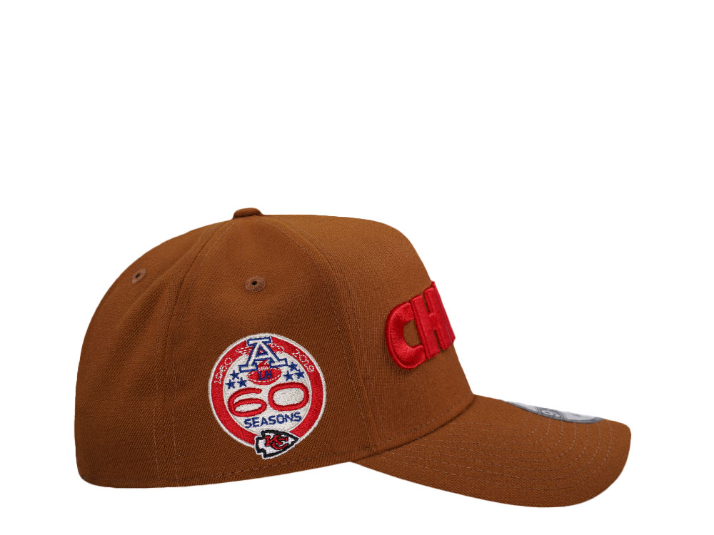 New Era Kansas City Chiefs 60th Anniversary Bourbon Prime Edition 9Forty A Frame Snapback Casquette