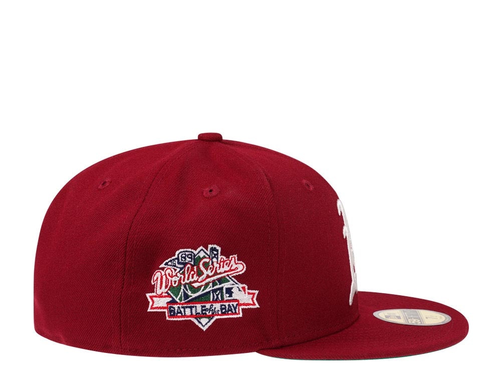 New Era Oakland Athletics World Series 1989 Smooth Red Throwback Edition 59Fifty Fitted Casquette