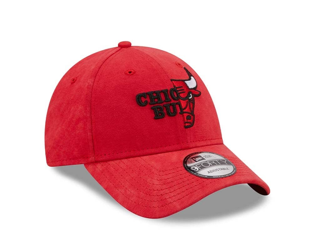 New Era Chicago Bulls Washed Pack Red Adjustable 9Forty Strapback Casquette