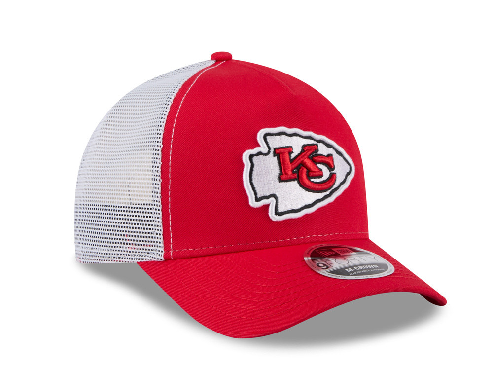 New Era Kansas City Chiefs Official Team Color Edition 9Forty M Crown A Frame Trucker Snapback Casquette