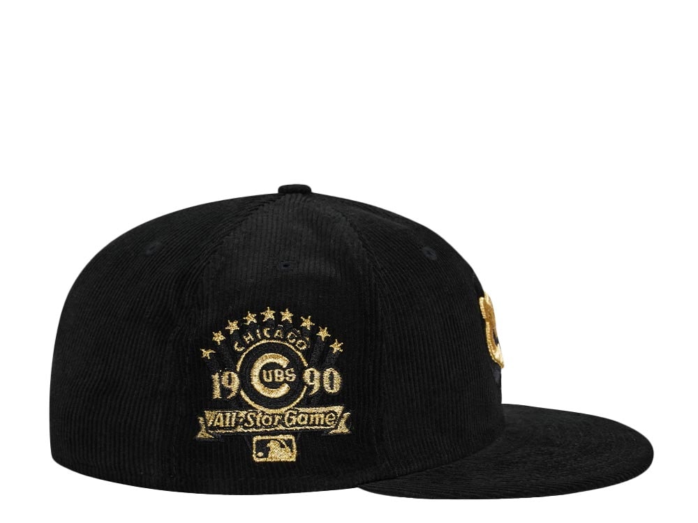 New Era Chicago Cubs All Star Game 1990 Corduroy Black Gold Edition 59Fifty Fitted Casquette