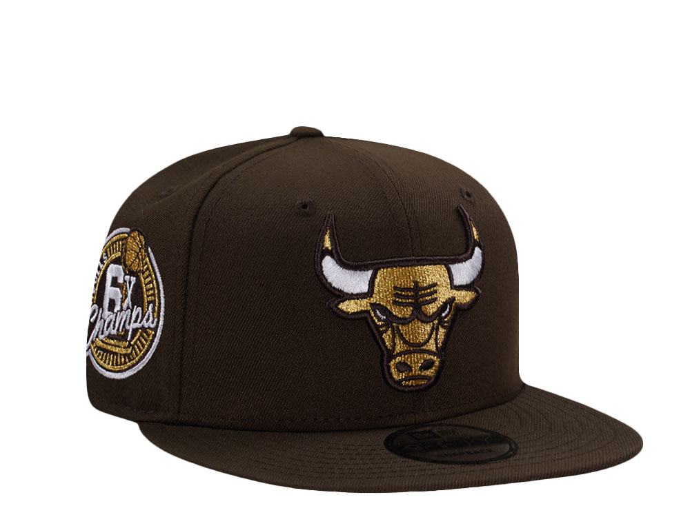 New Era Chicago Bulls 6x Champs Brown Prime Edition 9Fifty Snapback Casquette