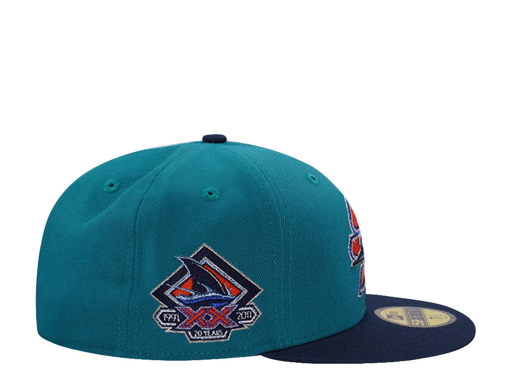 New Era San Jose Sharks 20th Anniversary Aqua Blue Two Tone Edition 59Fifty Fitted Casquette