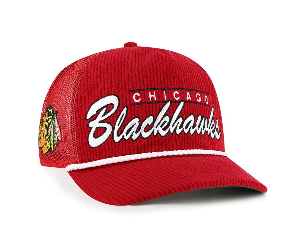 47Brand Chicago Blackhawks Red Double Header Edition Trucker Hitch Snapback Casquette