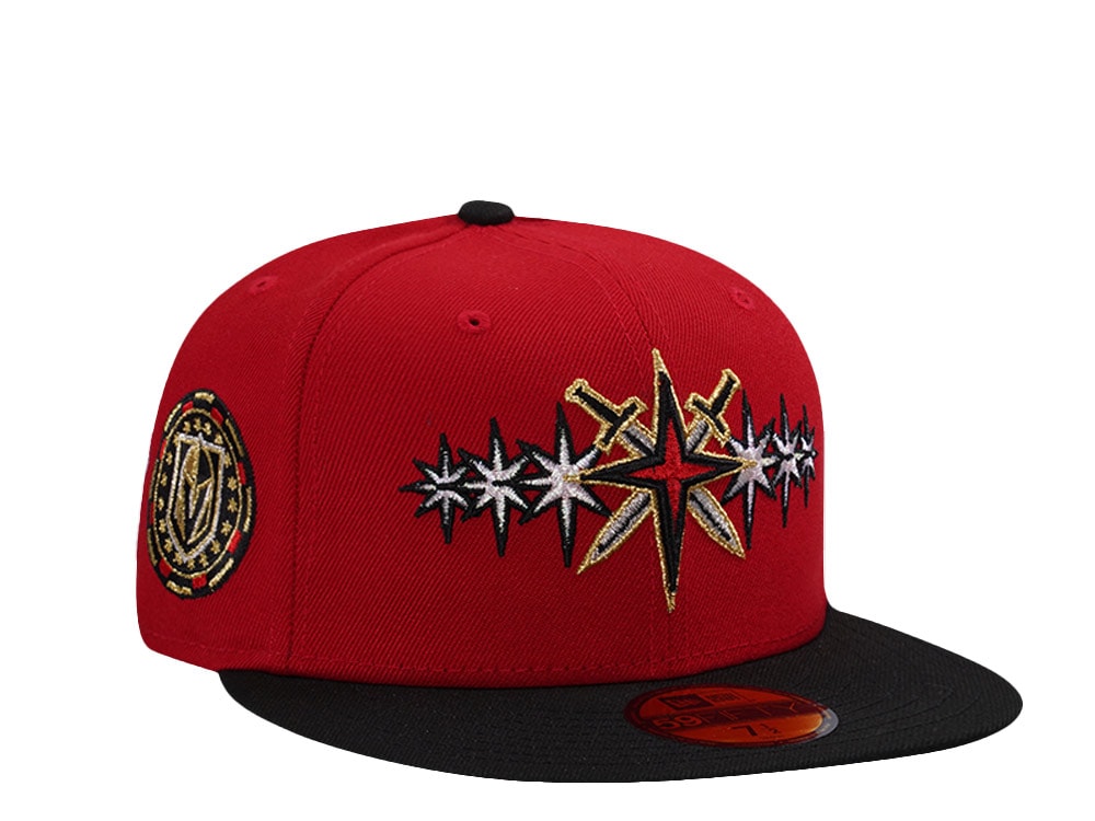 New Era Vegas Golden Knights Scarlet Metallic Two Tone Edition 59Fifty Fitted Casquette