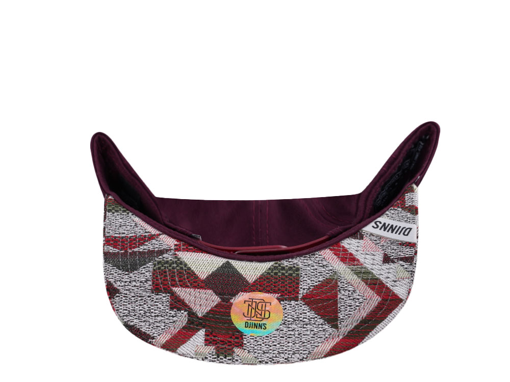 Djinns Rubber Aztec Wine 6 Panel Snapback Casquette