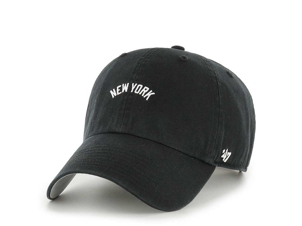 47Brand New York Yankees Black Base Runner Script Edition Clean Up Strapback Casquette