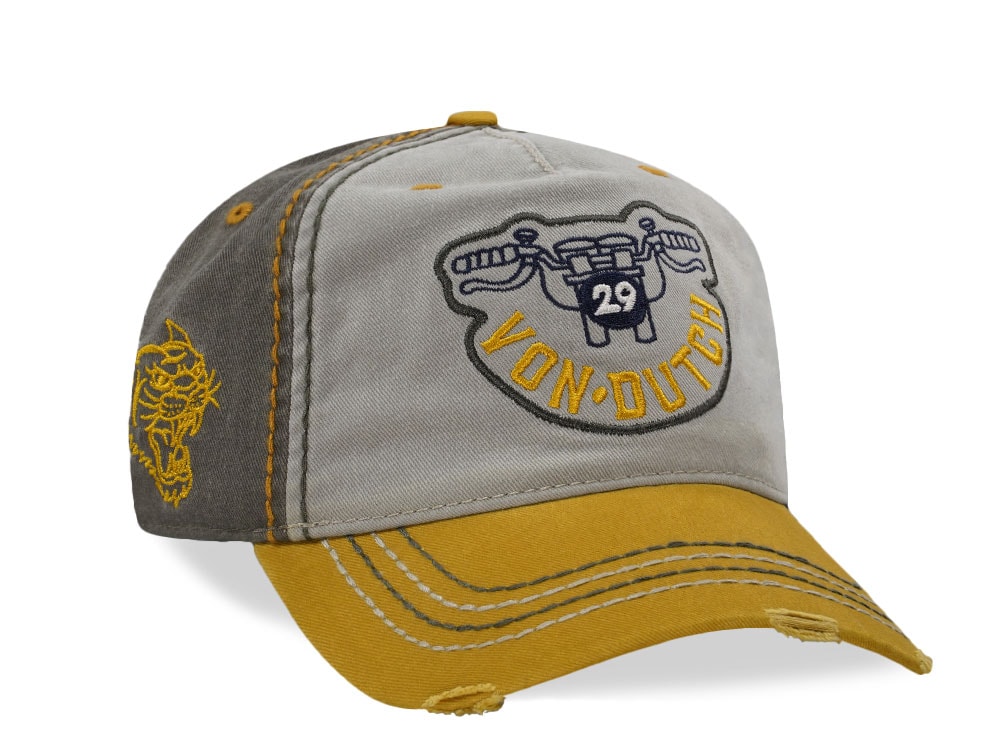 Von Dutch Distressed Retro Gray Two Tone Edition Strapback Casquette