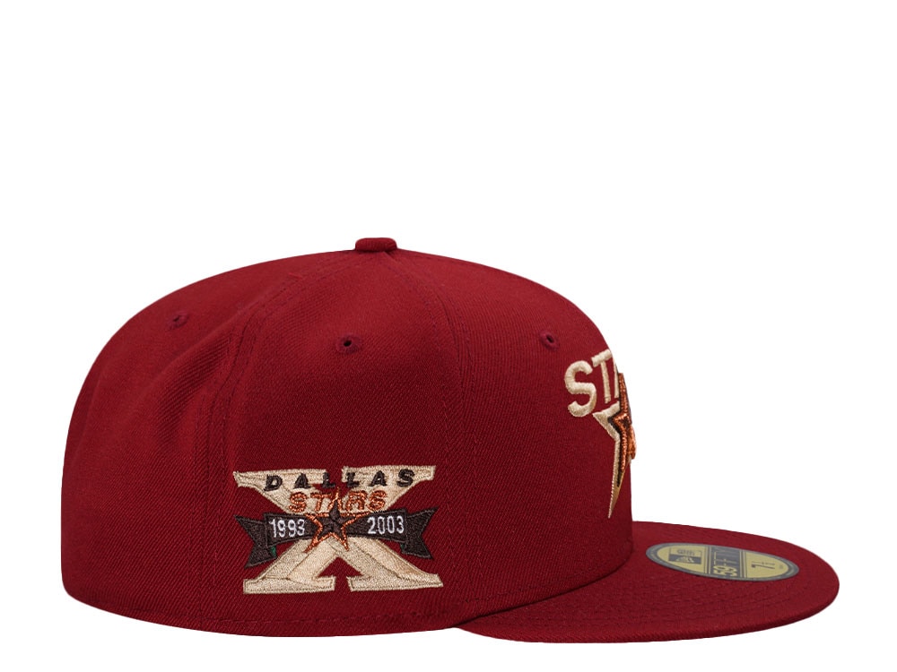 New Era Dallas Stars 10th Anniversary Brick Red Throwback Edition 59Fifty Fitted Casquette