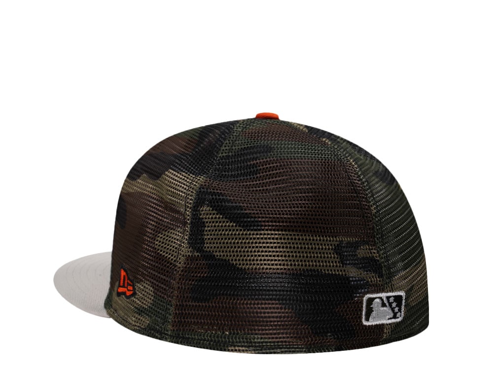 New Era Gwinnett Stripers Camouflage Mesh Edition 59Fifty Trucker Fitted Casquette