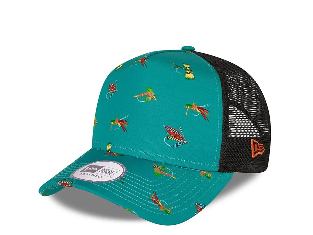 New Era Summer Fishing Petrol A Frame Trucker Snapback Casquette