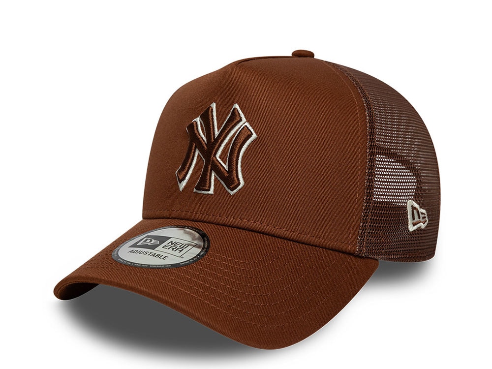 New Era New York Yankees Outline Brown Prime Edition 9Forty A Frame Trucker Snapback Casquette