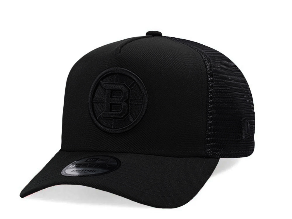 New Era Boston Bruins Black Prime Edition 9Forty A Frame Trucker Snapback Casquette