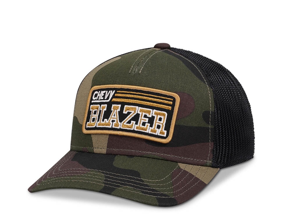 American Needle Chevy Twill Valin Patch Camo Trucker Snapback Casquette