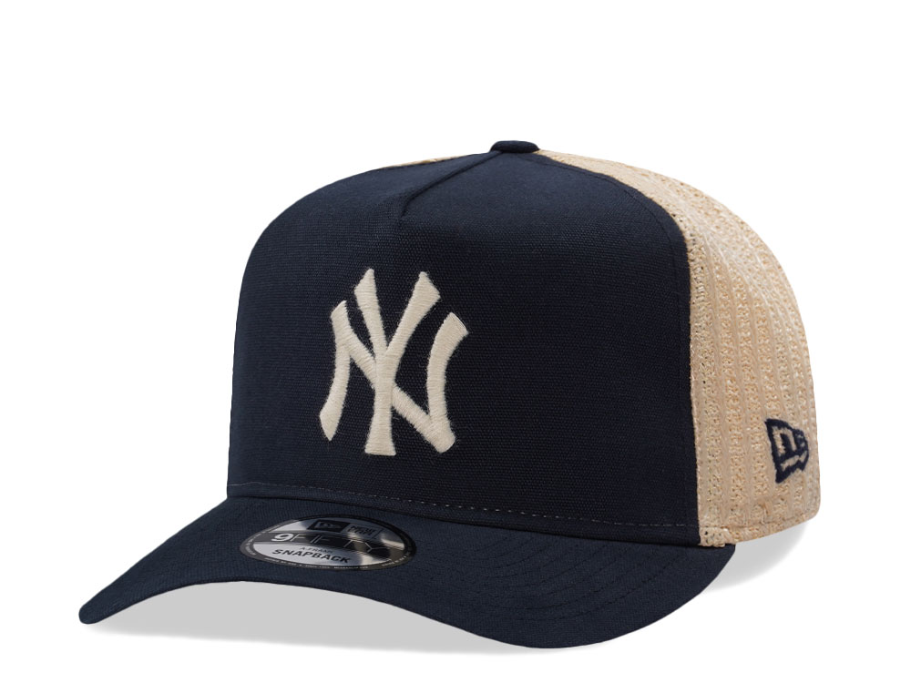New Era New York Yankees Grained Navy Edition 9Fifty Trucker A Frame Snapback Casquette