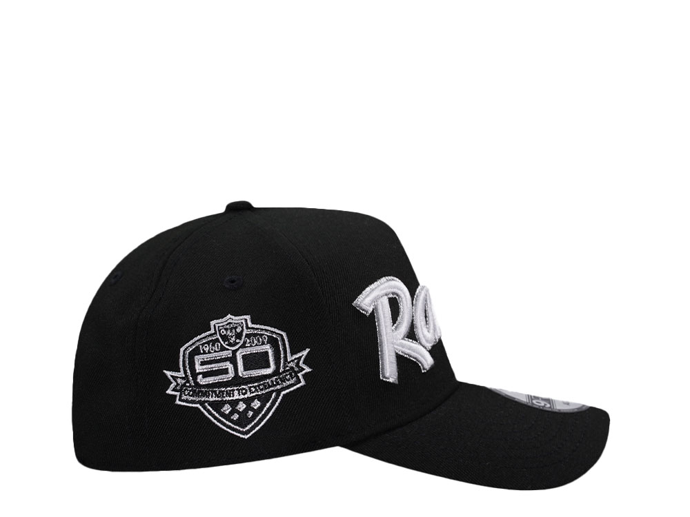 New Era Las Vegas Raiders 50th Anniversary Black Script Edition 9Forty A Frame Snapback Casquette