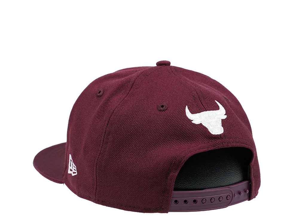 New Era Chicago Bulls White on Maroon Edition 9Fifty Snapback Casquette