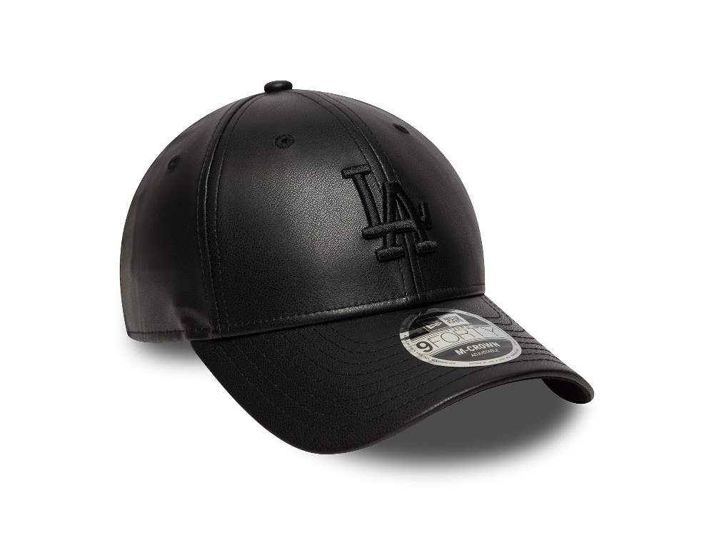 New Era Los Angeles Dodgers Black PU Leather Edition 9Forty M Crown Snapback Casquette