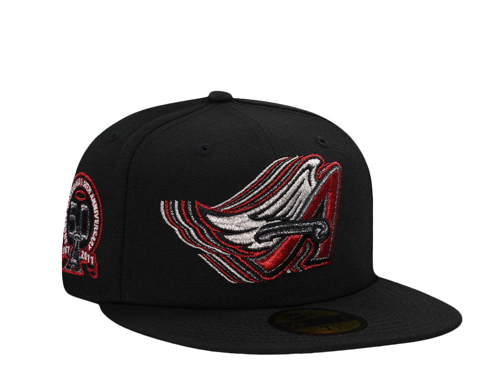 New Era Anaheim Angels 50th Anniversary Metallic Black Prime Edition 59Fifty Fitted Casquette