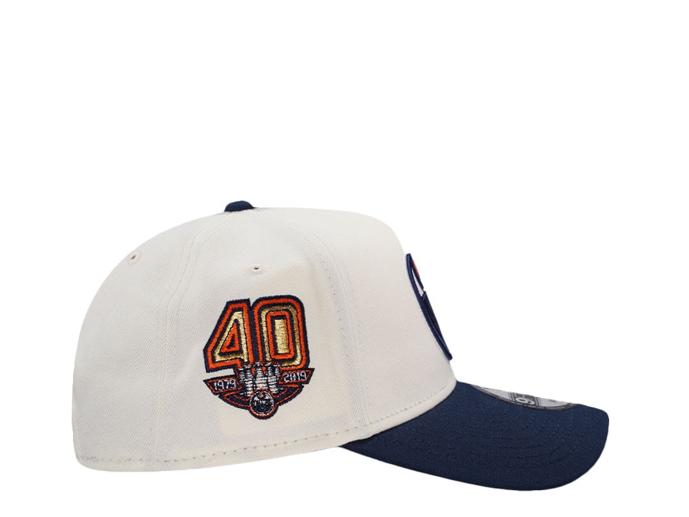 New Era Edmonton Oilers 40th Anniversary Chrome Two Tone Edition 9Forty A Frame Snapback Casquette