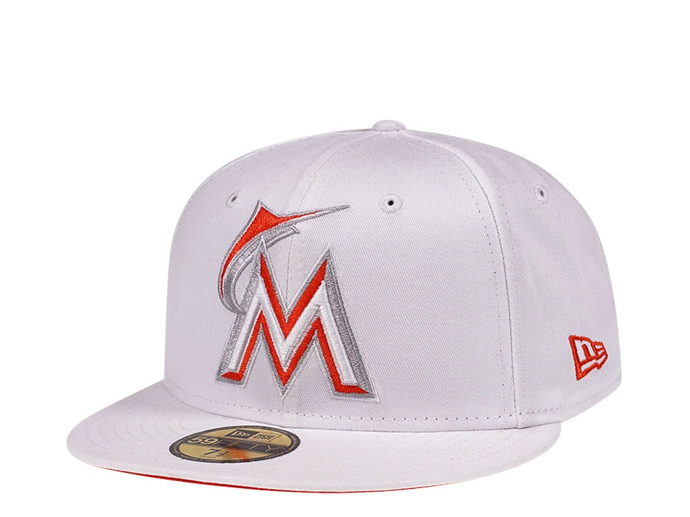 New Era Miami Marlins White Orange Pop Edition 59Fifty Fitted Casquette