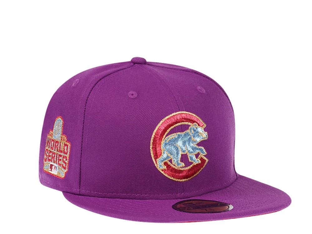 New Era Chicago Cubs World Series 2016 Grape Metallic Suede Elite Edition 59Fifty Fitted Casquette