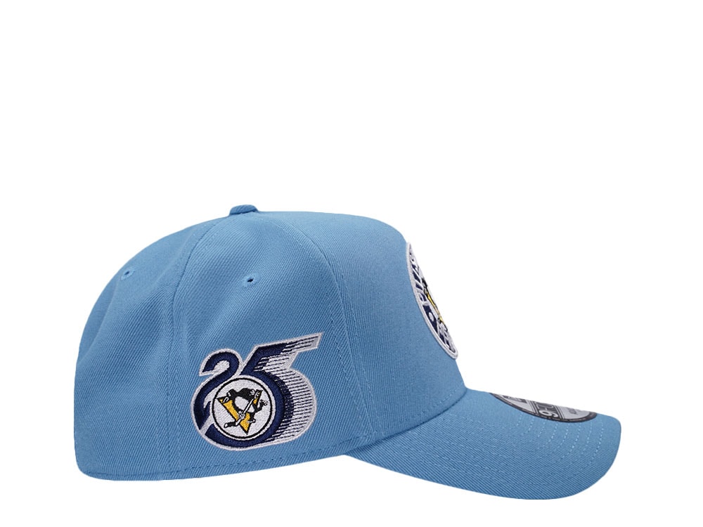 New Era Pittsburgh Penguins 25th Anniversary Sky Blue Prime Edition 9Forty A Frame Snapback Casquette