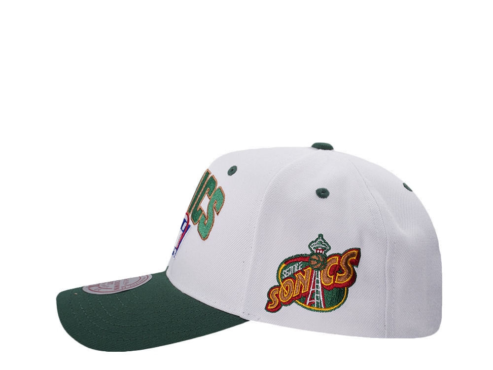 Mitchell & Ness Seattle Supersonics NBA Playoffs 1996 Chrome Two Tone Editon Pro Crown Fit Snapback Casquette