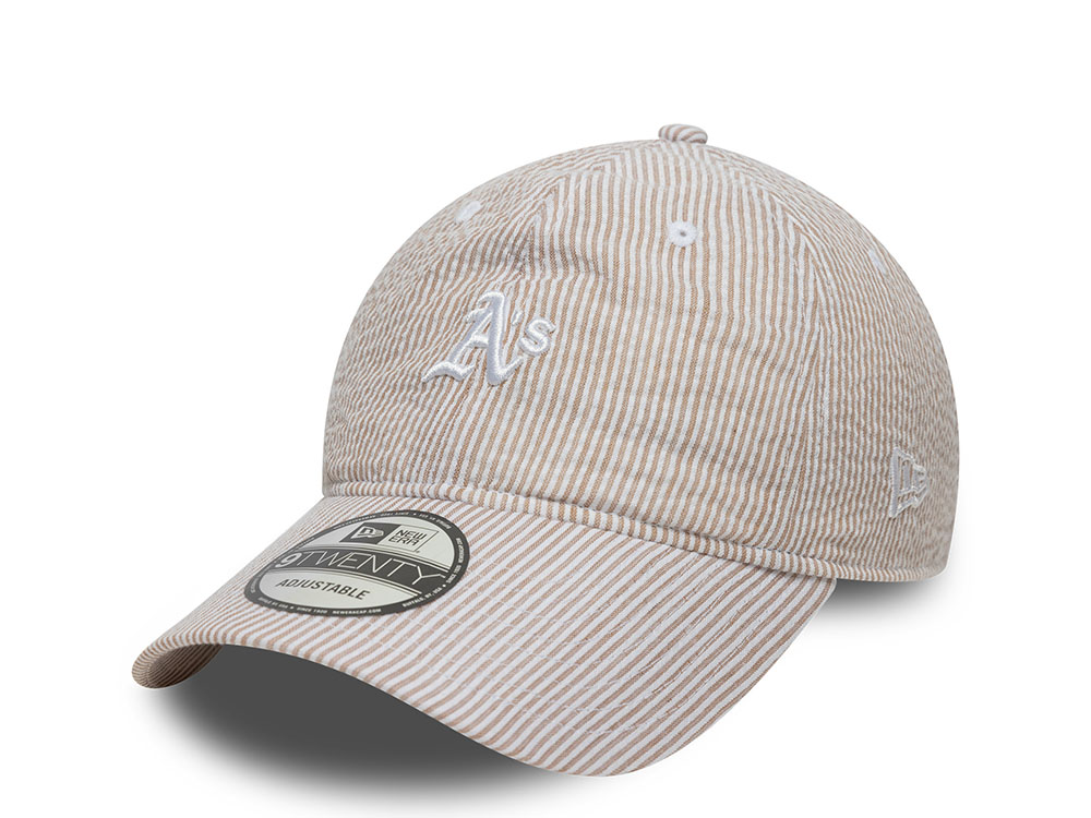 New Era Oakland Athletics Seersucker Stone 9Twenty Strapback Casquette