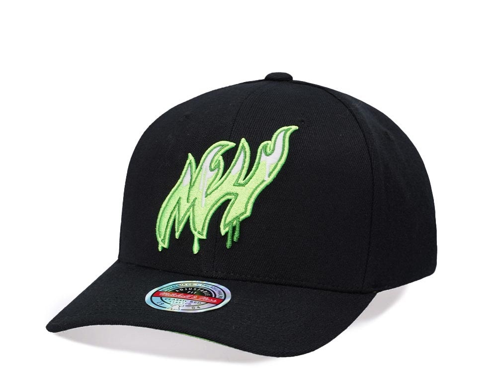 Mitchell & Ness Miami Heat Hardwood Classic Slime Drip Red Line Flex Snapback Casquette
