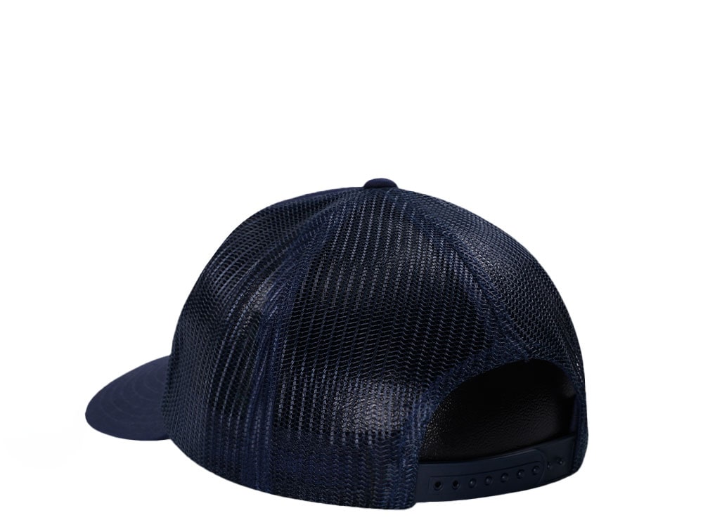 John Deere Moline Vintage Print Navy Trucker Snapback Casquette