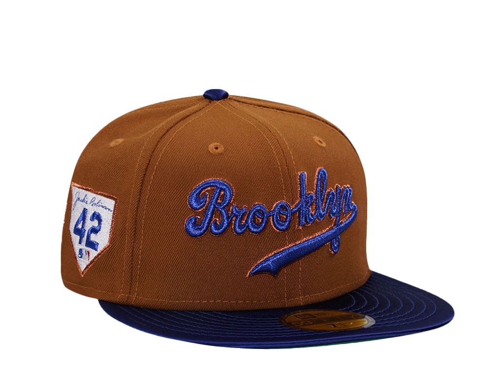 New Era Brooklyn Dodgers Jackie Robinson Bourbon Satin Brim Edition 59Fifty Fitted Casquette