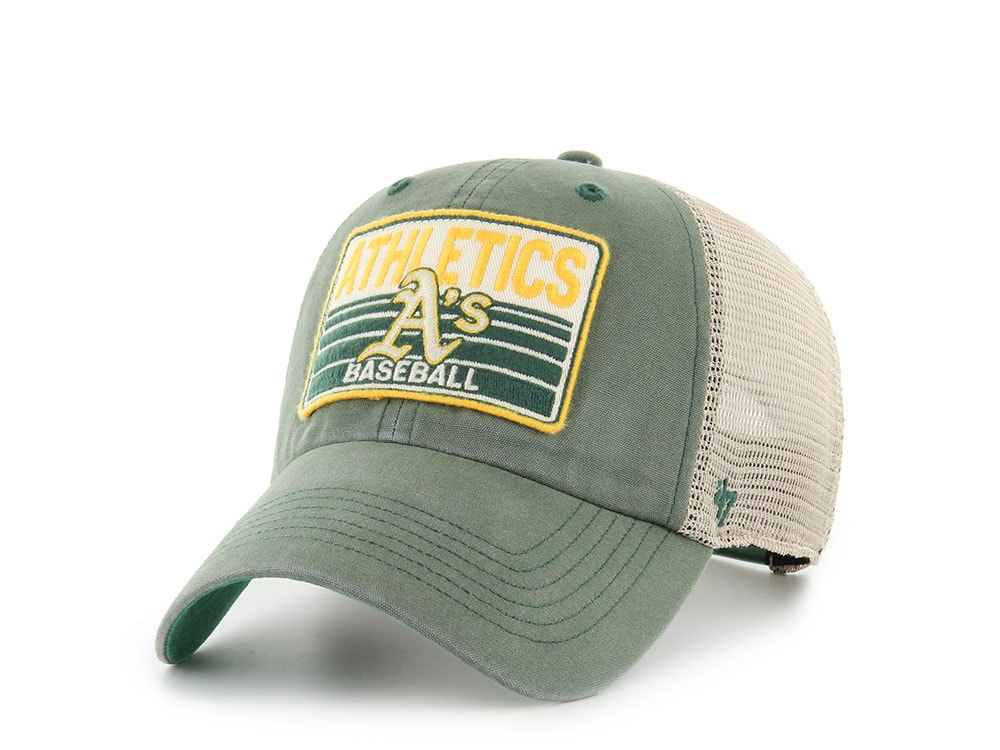 47Brand Oakland Athletics Bottle Green Four Stroke Edition Trucker Clean Up Snapback Casquette