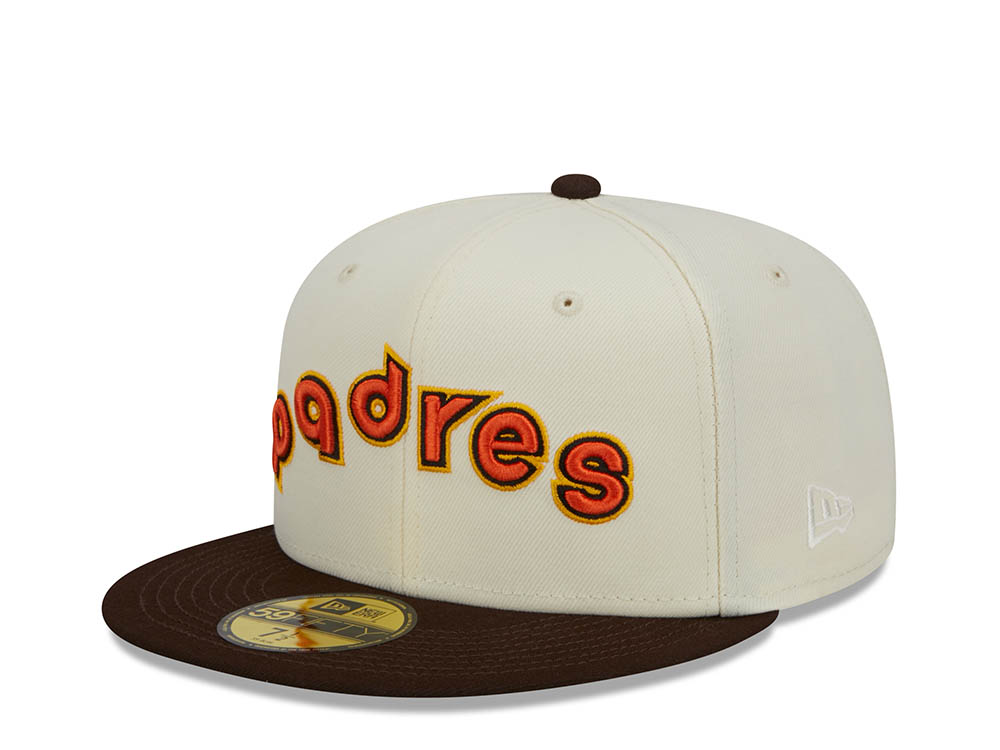 New Era San Diego Padres White Retro Script 50th Anniversary Throwback Edition 59Fifty Fitted Casquette