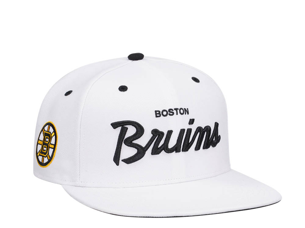 47Brand Boston Bruins White Crosstown Pop Captain Snapback Casquette