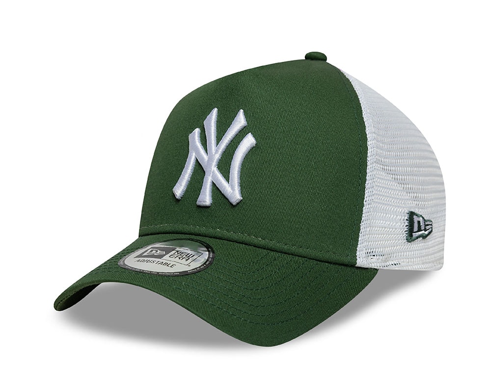 New Era New York Yankees League Essential Dark Green Edition 9Forty A Frame Trucker Snapback Casquette
