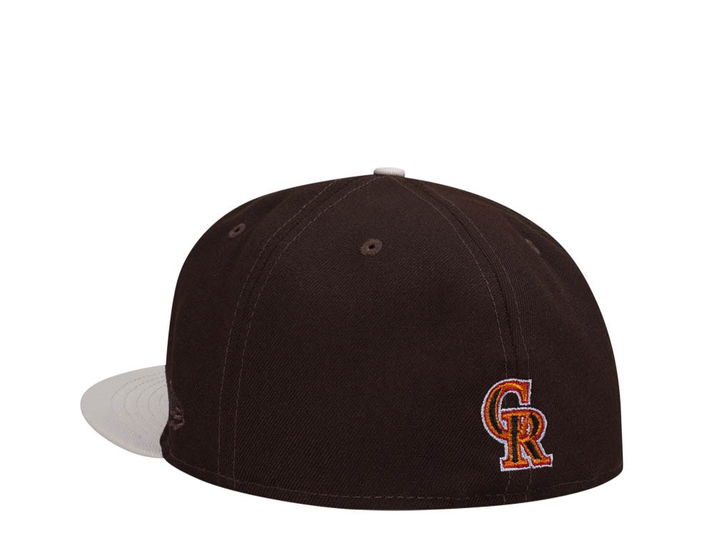New Era Colorado Rockies Coors Field 1995 Burned Stone Two Tone Throwback Edition 59Fifty Fitted Casquette