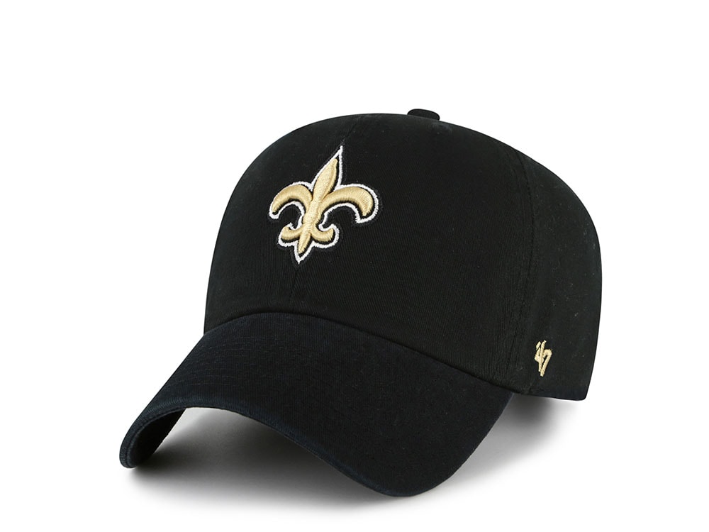 47Brand New Orleans Saints Black Classic Edition Clean Up Strapback Casquette