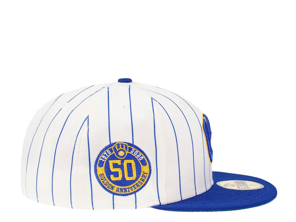 New Era Milwaukee Brewers 50th Anniversary Pinstripe Heroes Elite Edition 59Fifty Fitted Casquette