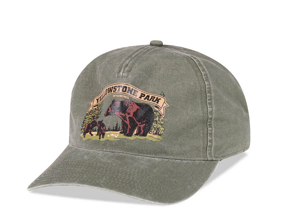American Needle Yellowstone Park Olive Vintage Casual Snapback Casquette