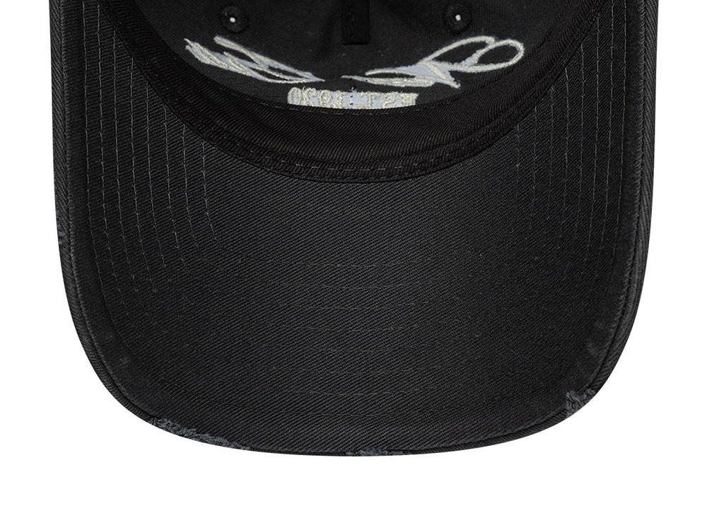 New Era Washed Distressed Black 9Twenty A Frame Strapback Casquette