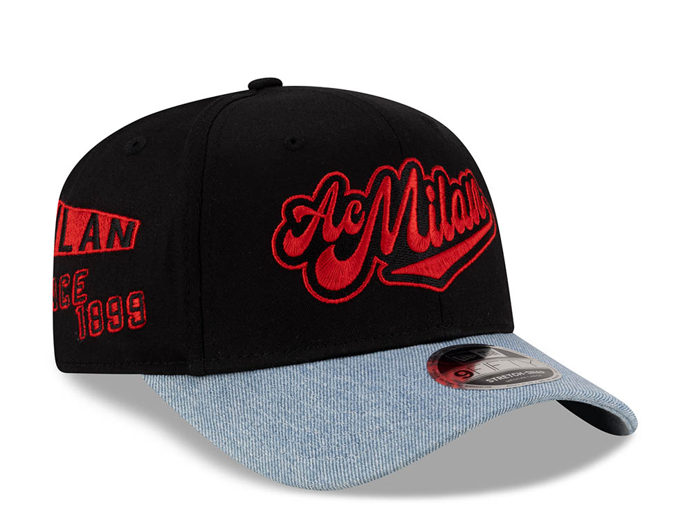 New Era Ac Milan Tonal Floral Edition Blue 9Fifty Stretch Snapback Casquette