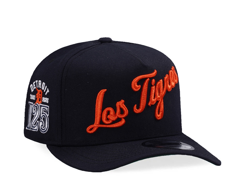 New Era Detroit Tigers 125th Anniversary Script Navy Prime Edition 9Fifty A Frame Snapback Casquette