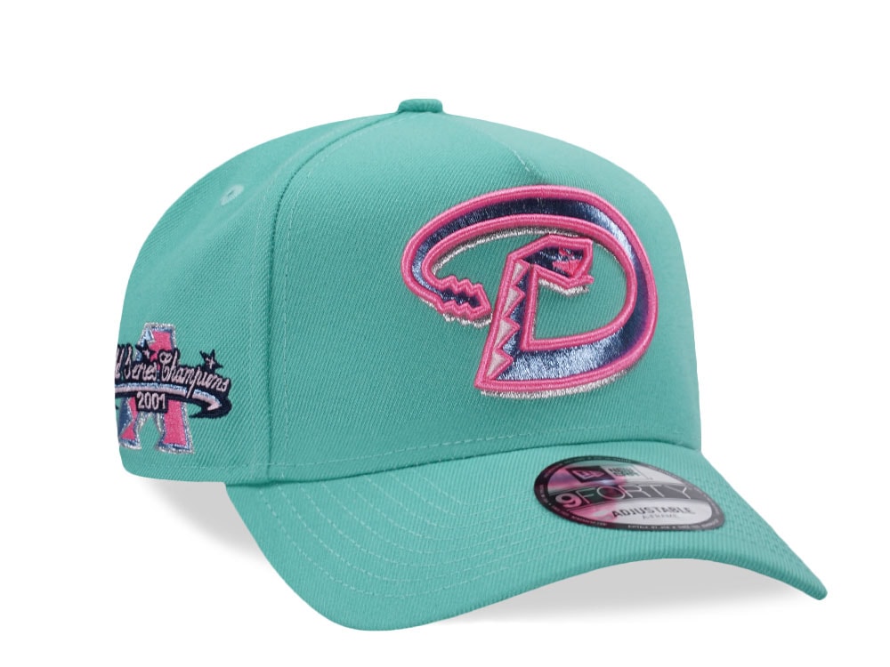 New Era Arizona Diamondbacks World Series Champions 2001 Candy Mint Prime Edition 9Forty A Frame Snapback Casquette