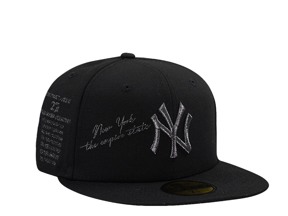 New Era New York Yankees 27x World Champions Metallic Pewter Black Prime Edition 59Fifty Fitted Casquette