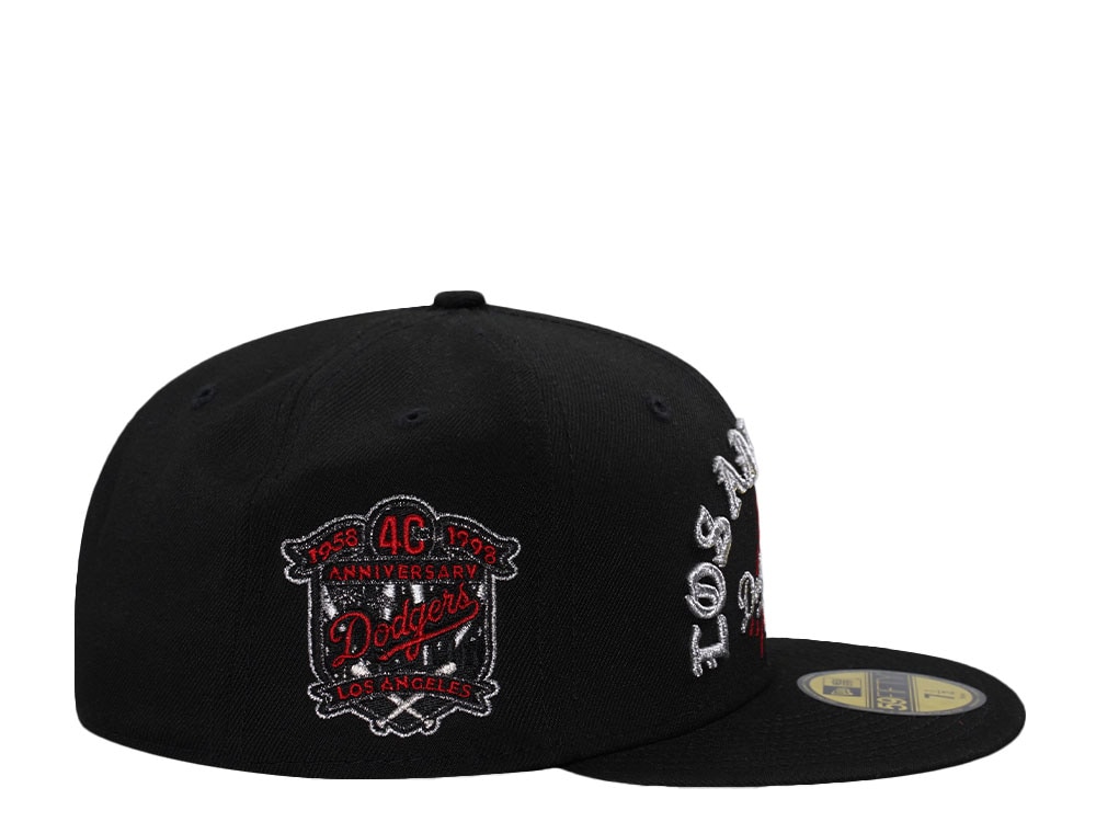 New Era Los Angeles Dodgers 40th Anniversary Script Black Prime Edition 59Fifty Fitted Casquette