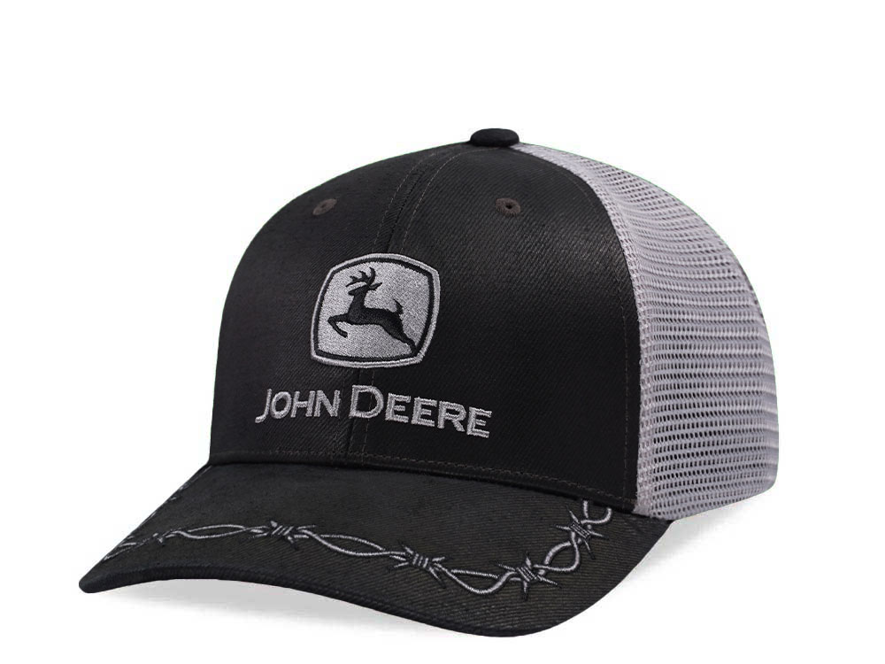 John Deere Oilskin Barbed Wire Black Trucker Snapback Casquette