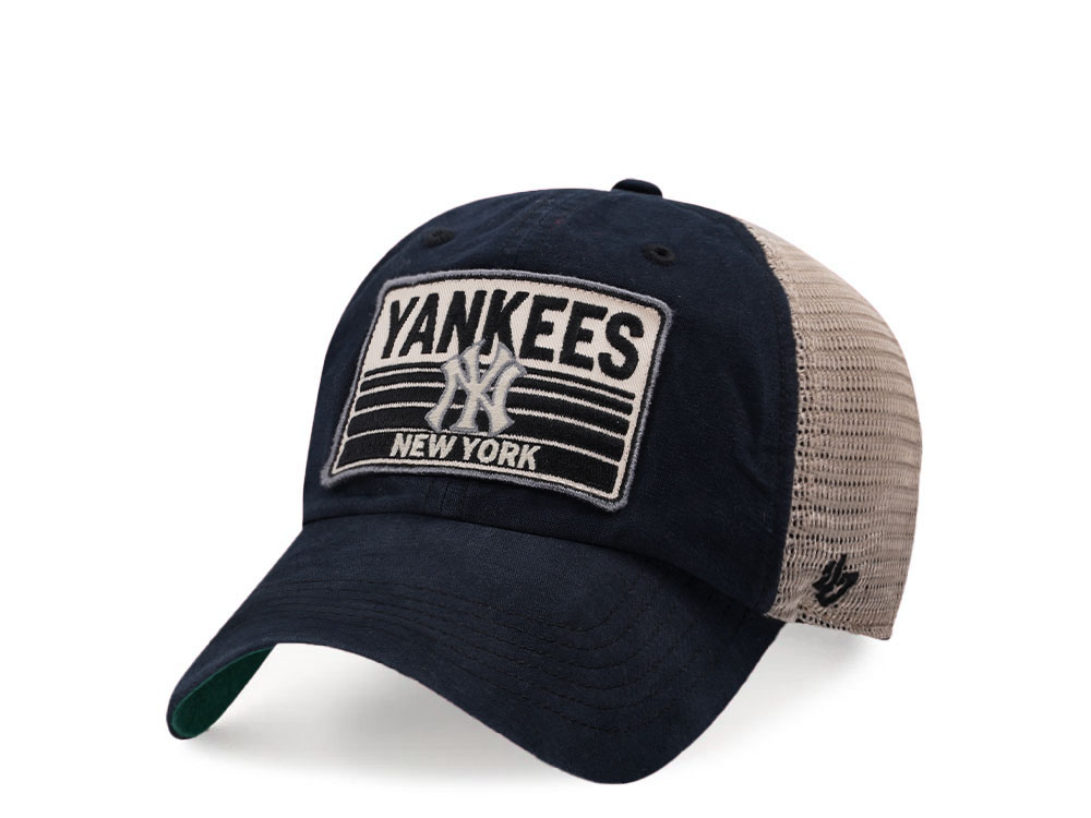 47Brand New York Yankees Vintage Black Four Stroke Clean up Trucker Snapback Casquette